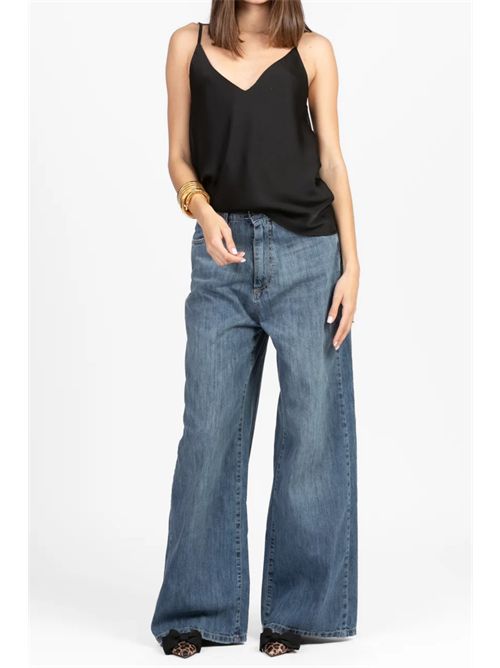 Top doppio scollo v VICOLO | TD0511NERO